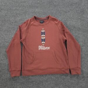 Pendleton Sweatshirt Mens Small Red Aztec Surf‎ Graphic Fleece Pullover Pocket